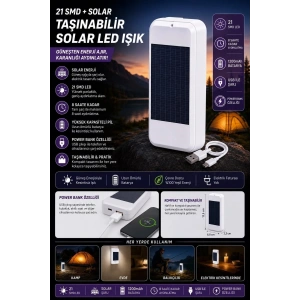 Hubrendy Kargo Taşınabilir Solar Led Power Bank