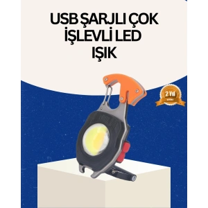 Hubrendy Kargo Usb Şarjlı Mini Led Anahtarlık Fener