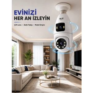 Hubrendy Kargo Wi-fi Ampul Kamera Sistemi Gece Görüşlü Çift Lens
