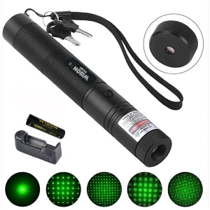 Hubrendy Kargo Ws-503 100mw Desen Başlıklı Şarjlı Yeşil Lazer Pointer