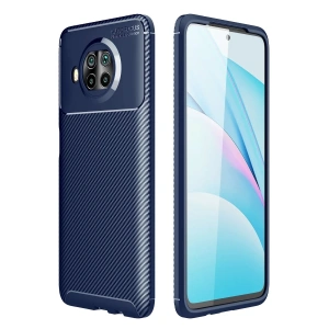Hubrendy Bez Xiaomi Mi 10T Lite Kılıf Auto Focus Karbon Kapak - Lacivert
