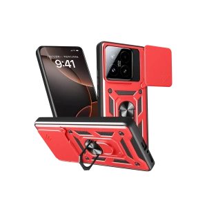 Hubrendy Bez Xiaomi Mi 15T Pars Lens Yüzüklü Silikon - Kırmızı
