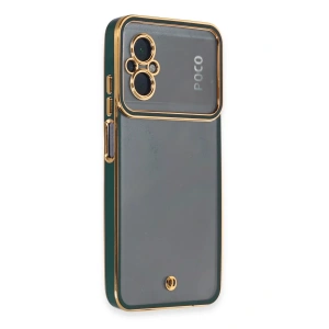 Hubrendy Bez Xiaomi Poco M5 Kılıf Liva Lens Silikon - Yeşil