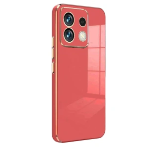 Hubrendy Bez Xiaomi Poco M6 Pro 4G Kılıf Volet Silikon - Kırmızı