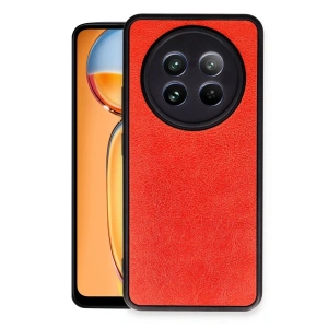 Hubrendy Bez Realme 12 5G Kılıf Aras Deri Kapak - Kırmızı
