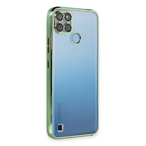 Hubrendy Bez Realme C25Y Kılıf Lensli Silikon - Yeşil