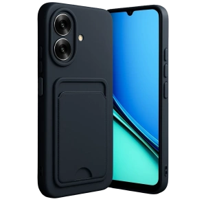 Hubrendy Bez Realme Note 60 Kelvin Kartvizitli Silikon - Siyah