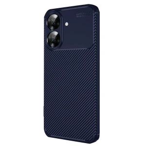 Hubrendy Bez Realme Note 60 Kılıf Auto Focus Karbon Kapak - Lacivert