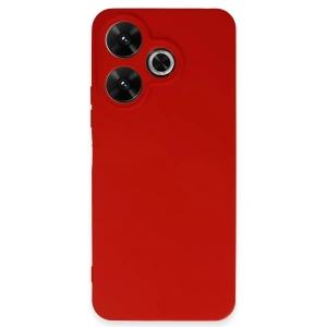 Hubrendy Bez Xiaomi Redmi 13 4G Kılıf First Silikon - Kırmızı