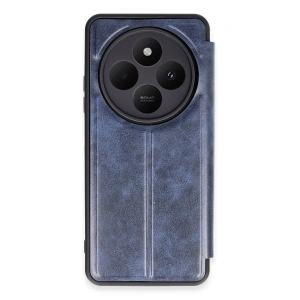 Hubrendy Bez Xiaomi Redmi 14C Kılıf Flip Cover - Lacivert
