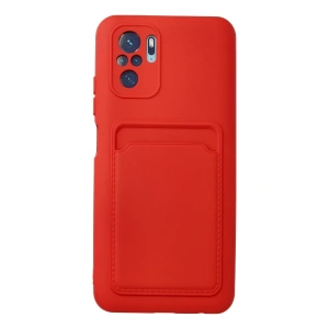 Hubrendy Bez Xiaomi Redmi Note 10S Kılıf Kelvin Kartvizitli Silikon - Kırmızı