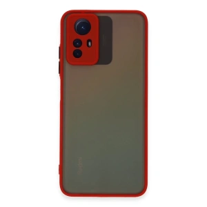 Hubrendy Bez Xiaomi Redmi Note 12S Kılıf Montreal Silikon Kapak - Kırmızı