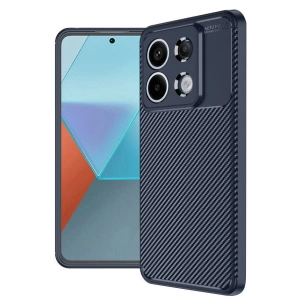 Hubrendy Bez Xiaomi Redmi Note 13 Pro 4G Kılıf Auto Focus Karbon Kapak - Lacivert