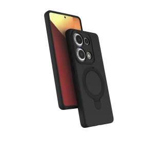 Hubrendy Bez Xiaomi Redmi Note 13 Pro 4G Regal Magsafe Standlı Kapak - Siyah