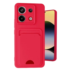 Hubrendy Bez Xiaomi Redmi Note 13 Pro 5G Kılıf Kelvin Kartvizitli Silikon - Kırmızı