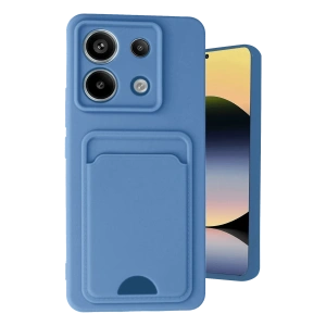 Hubrendy Bez Xiaomi Redmi Note 13 Pro 5G Kılıf Kelvin Kartvizitli Silikon - Mavi