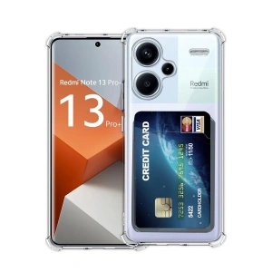 Hubrendy Bez Xiaomi Redmi Note 13 Pro Plus Kılıf Kart Şeffaf Silikon - Şeffaf