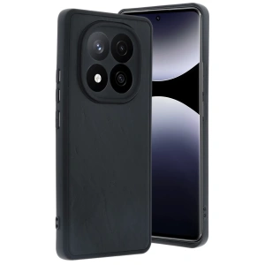 Hubrendy Bez Xiaomi Redmi Note 14 Pro 5G Kılıf Aras Deri Kapak - Siyah
