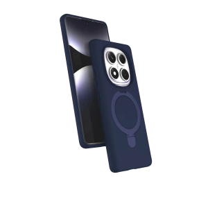 Hubrendy Bez Xiaomi Redmi Note 14 Pro 5G Regal Magsafe Standlı Kapak - Lacivert