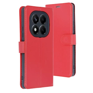 Hubrendy Bez Xiaomi Redmi Note 15 4G Trend S Plus Kapaklı Kılıf - Kırmızı