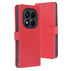 Hubrendy Bez Xiaomi Redmi Note 15 Pro 4G Trend S Plus Kapaklı Kılıf - Kırmızı