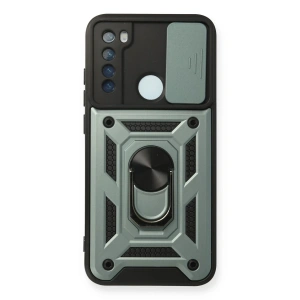 Hubrendy Bez Xiaomi Redmi Note 8 Kılıf Pars Lens Yüzüklü Silikon - Yeşil