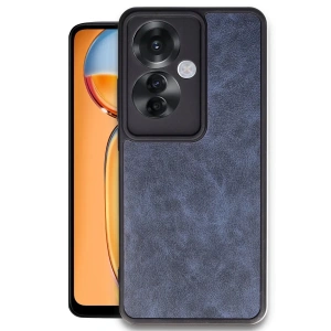 Hubrendy Bez Oppo Reno 11F Kılıf Aras Deri Kapak - Lacivert