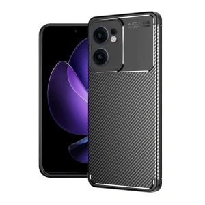 Hubrendy Bez Oppo Reno 13F Kılıf Auto Focus Karbon Kapak - Siyah