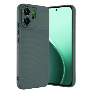 Hubrendy Bez Oppo Reno 14F Auto Focus Karbon Kapak - Koyu Yeşil