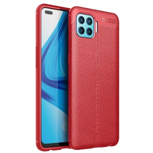 Hubrendy Bez Oppo Reno 4 Lite Kılıf Auto Focus Kapak - Kırmızı