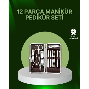 Hubrendy SH 12 Parçalık Özel Deri Çantalı Kişisel Bakım Seti