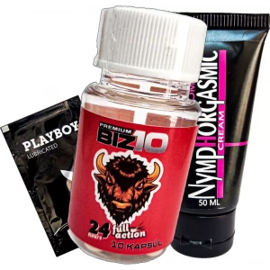 Hubrendy SH Bizon 10lu Kapsül + Nymphorgasmic Cream + Playboy Lub