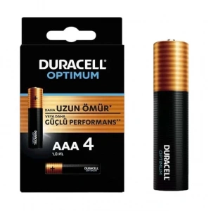 Hubrendy SH Duracell Optimum 1.5 Volt Alkalin Aaa 4’lü İnce Kalem Pil Mx2400