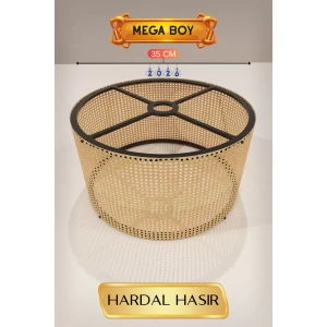Hubrendy SH Hardal Hasır Lambader Başlığı 35 Cm Mega Boy