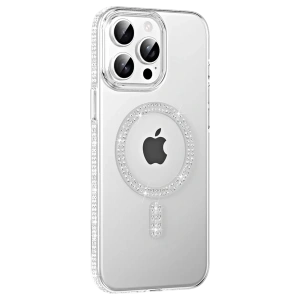 Hubrendy SH Joko Apple İphone 14 Pro Max Move Taşlı Magsafe Kapak - Gümüş