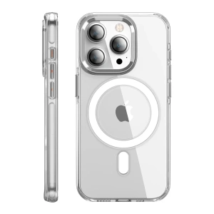 Hubrendy SH Joko Apple İphone 15 Pro Max Kılıf Crystal Magsafe Kapak - Şeffaf