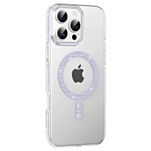 Hubrendy SH Joko Apple İphone 16 Pro Max Move Taşlı Magsafe Kapak - Lila