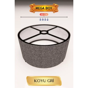 Hubrendy SH Koyu Gri Lambader Başlığı 35 Cm Mega Boy