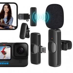 Hubrendy SH Magicvoice K8 Kablosuz Type-c Vlogger Yaka Mikrofonu (android, Gopro, Osmo Action, İphone, İpad)