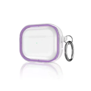Hubrendy SH Movenchy Apple Airpods Pro 2 (2.nesil) Shiny Şeffaf Kılıf - Mor