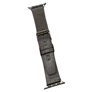Hubrendy SH Movenchy Apple Watch 45mm Buff Deri Kordon - Siyah