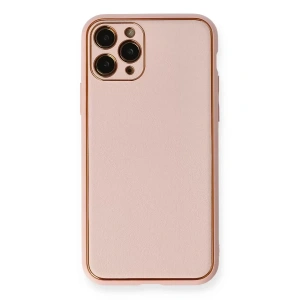 Hubrendy SH Newface Apple İphone 11 Pro Kılıf Coco Deri Silikon Kapak - Pembe