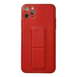 Hubrendy SH Newface Apple İphone 11 Pro Max Kılıf Coco Deri Standlı Kapak - Kırmızı