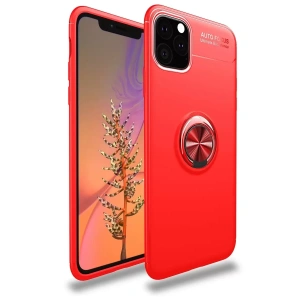 Hubrendy SH Newface Apple İphone 11 Pro Max Kılıf Range Yüzüklü Silikon - Kırmızı