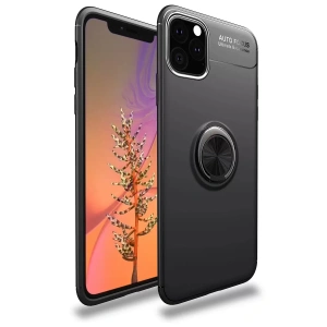 Hubrendy SH Newface Apple İphone 11 Pro Max Kılıf Range Yüzüklü Silikon - Siyah