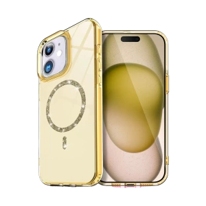 Hubrendy SH Newface Apple İphone 12 Live Diamond Magsafe Kapak - Sarı