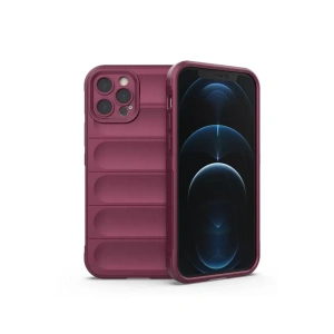 Hubrendy SH Newface Apple İphone 12 Pro Kılıf Optimum Silikon - Bordo