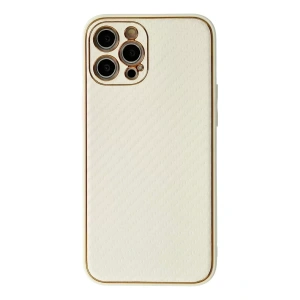 Hubrendy SH Newface Apple İphone 12 Pro Max Kılıf Coco Karbon Silikon - Beyaz