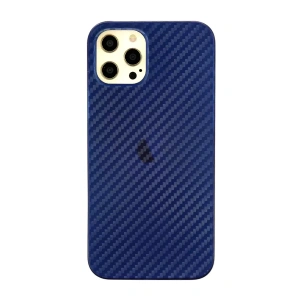Hubrendy SH Newface Apple İphone 12 Pro Max Kılıf Karbon Pp Silikon - Mavi