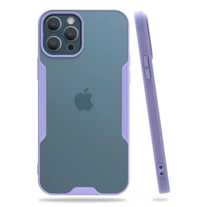 Hubrendy SH Newface Apple İphone 12 Pro Max Kılıf Platin Silikon - Lila
